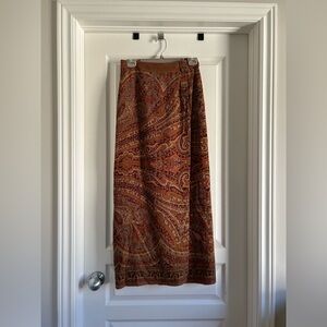 Holt Renfrew 100% Wool Skirt with Paisley design
